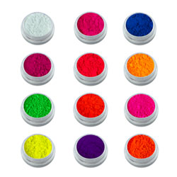 Set 12 Polveri Pigmento Neon per Kit di Nail Art